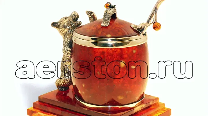 Медовница МЕДВЕДЬ ЛАКОМКА (янтарь) 🍯