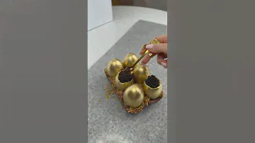 Golden eggs with passion fruit🧁