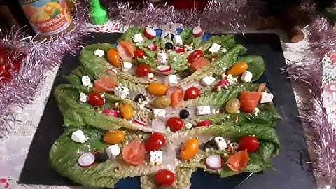 🎄❄ Экспресс Ёлочка 2025 🎄🥬🍅 на НОВЫЙ ГОД из салата Романо, сыра, овощей/Salade Romaine, Sapin 🎄.