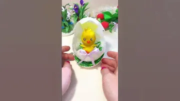 Пасха. Цыпленок ПиУ. Пасхальная поделка в детский сад #diy #new #plastic #поделки #пасха #плейдо